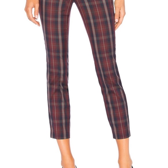 Rag & Bone Cropped Red Plaid Pant 8 - Picture 7 of 8